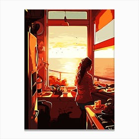 Sunset In The Kitchen aesthetic Canvas Print