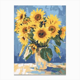 Sunflowers Flowers On A Table   Contemporary Illustration 1 Canvas Print