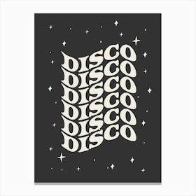 Disco sparkle retro black and cream Canvas Print