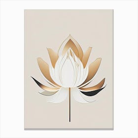 Amur Lotus Retro Minimal 2 Canvas Print