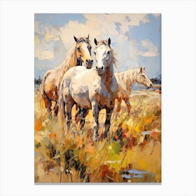 Horses Painting In Andes, Chile 2 Canvas Print