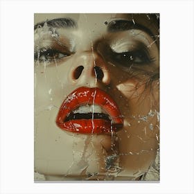 'The Girl With Red Lips' Canvas Print
