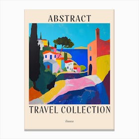 Abstract Travel Collection Poster Greece 1 Canvas Print