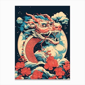 Year Of The Dragon Retro Pop Art 3 Canvas Print