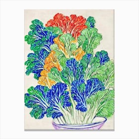 Chinese Broccoli Fauvist vegetable Canvas Print