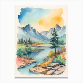 Watercolor Landscape Canvas Print