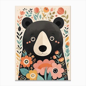 Floral Cute Baby Bear Nursery (11) Canvas Print