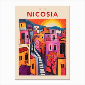 Nicosia Cyprus 4 Fauvist Travel Poster Canvas Print