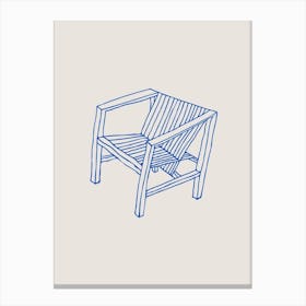 Chair Poster Blue Canvas Print