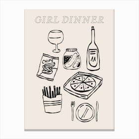 Girl Dinner - Cream 1 Canvas Print