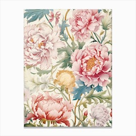 Wallpaper Peonies Canvas Print