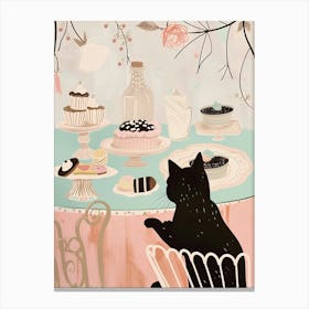 Cat At The Table 1 Canvas Print