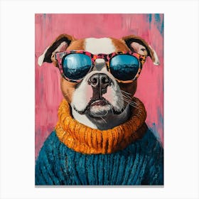 Pitbull Wearing Sweater 1 Canvas Print