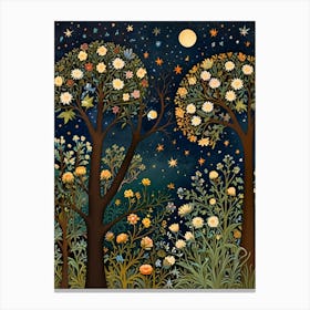 William Morris Night In The Forest 9 Canvas Print