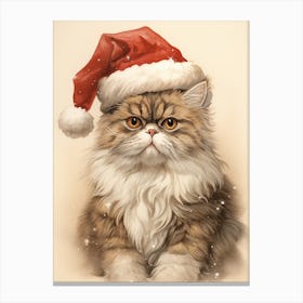 Santa Claus Cat Canvas Print