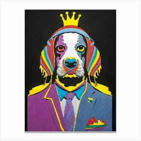 Dog With A Crown Canvas Print