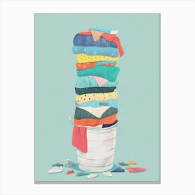 Pile Of Clothes In A Bucket Canvas Print