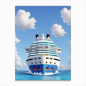 Cruise Ship In The Sea Canvas Print