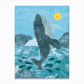 Whale Jumping Out Of The Water Canvas Print