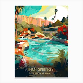 Hot Springs National Park Travel Poster Illustration Style 1 Canvas Print