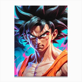 Goku Dragon Ball Z Neon Iridescent (33) Canvas Print