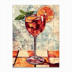 Tiled Sangria Drink 3 Canvas Print