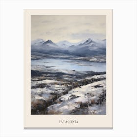 Vintage Winter Painting Poster Patagonia Argentina 2 Canvas Print