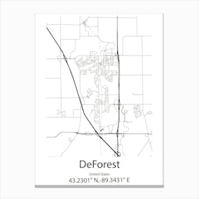 Deforest,United States Minimalist Map Canvas Print