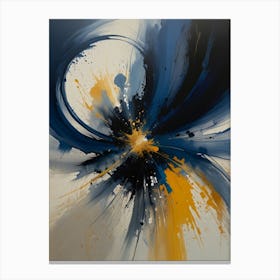 Blue And Yellow Abstract Painting 1 Canvas Print