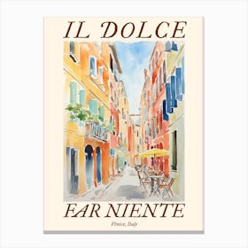 Il Dolce Far Niente Venice, Italy Watercolour Streets 2 Poster Canvas Print