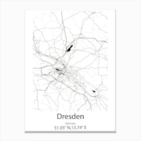 Dresden,Germany Minimalist Map Canvas Print