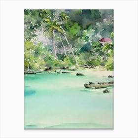 Raja Ampat Indonesia Watercolour Tropical Destination Canvas Print