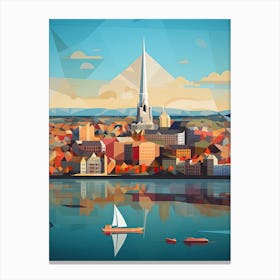 Nantes, France, Geometric Illustration 1 Canvas Print