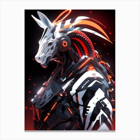 Futuristic Art Zebra Canvas Print