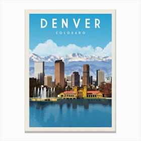 Denver Colorado Travel Poster Canvas Print