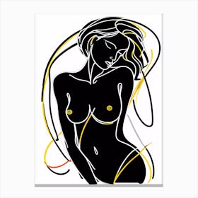 Abstract Minimalistic Nude Woman Canvas Print