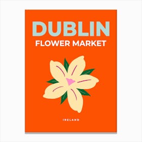 Flower Market Dublin Ireland Orange Canvas Print