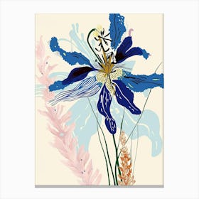 Colourful Flower Illustration Love In A Mist Nigella 3 Canvas Print