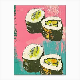 Sushi Duotone Silkscreen Canvas Print