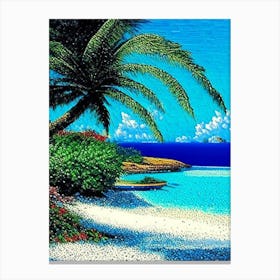 Muri Beach Cook Islands Pointillism Style Tropical Destination Canvas Print