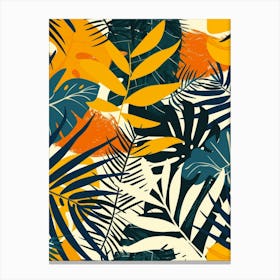 Tropical Leaves Seamless Pattern 23 Canvas Print