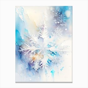 Ice, Snowflakes, Storybook Watercolours 2 Canvas Print