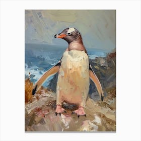 Adlie Penguin Bleaker Island Oil Painting 4 Canvas Print