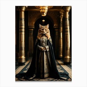 Cat In A Robe Canvas Print