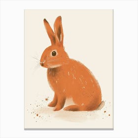 Cinnamon Rabbit Nursery Illustration 3 Canvas Print