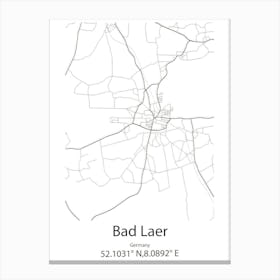 Bad Laer,Germany Minimalist Map Canvas Print