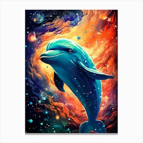 Dolphin In Space 1 Canvas Print