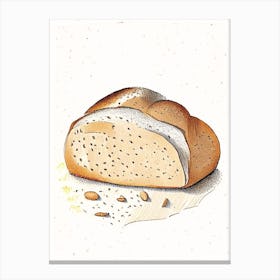 Cracked Wheat Bread Bakery Product Quentin Blake Illustration 1 Canvas Print