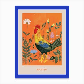 Spring Birds Poster Rooster 2 Canvas Print