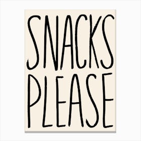 Snacks Please Black Canvas Print